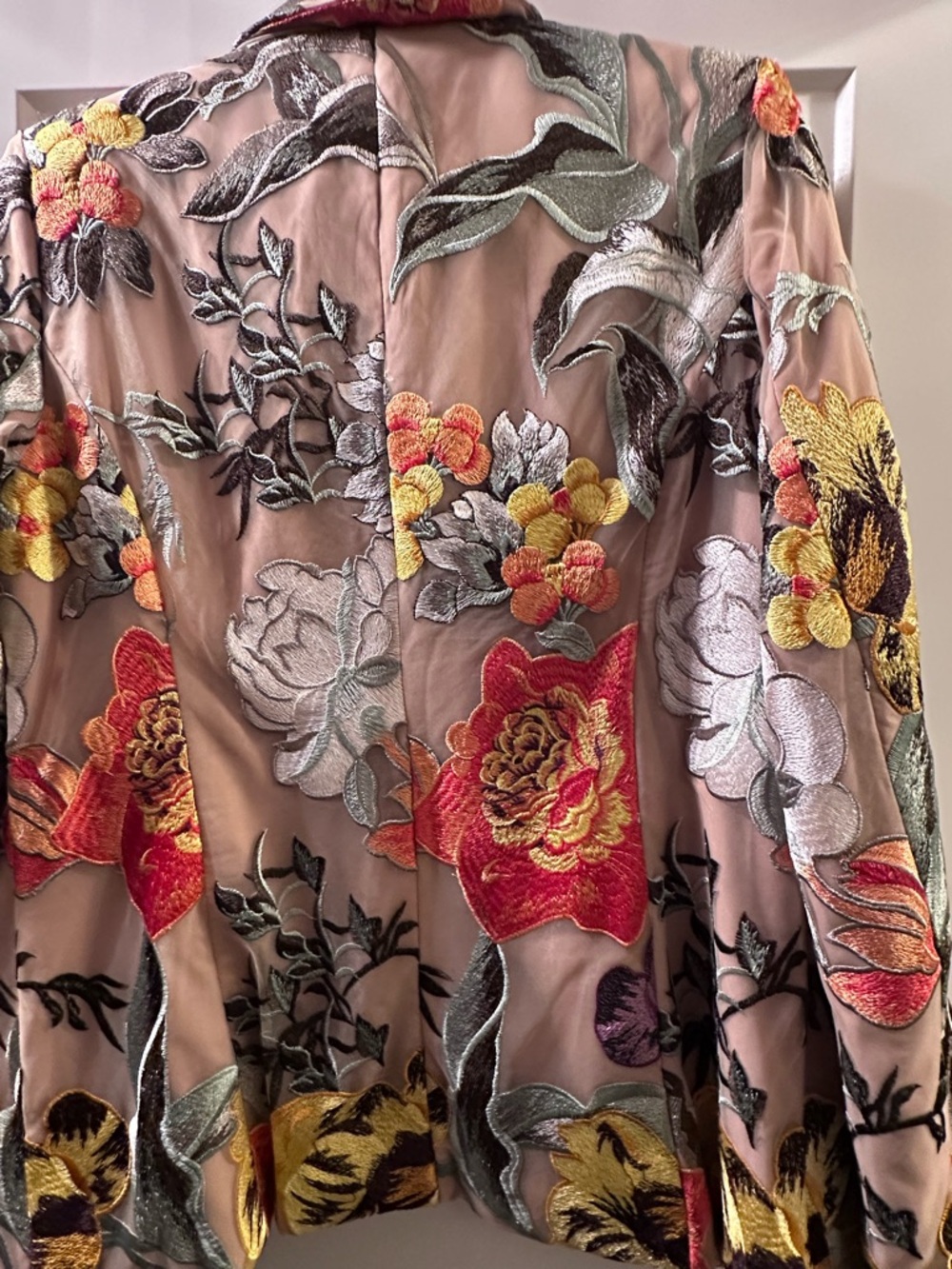 Fashion Nova Nude Floral Embroidered Blazer XL - Picture 3 of 9